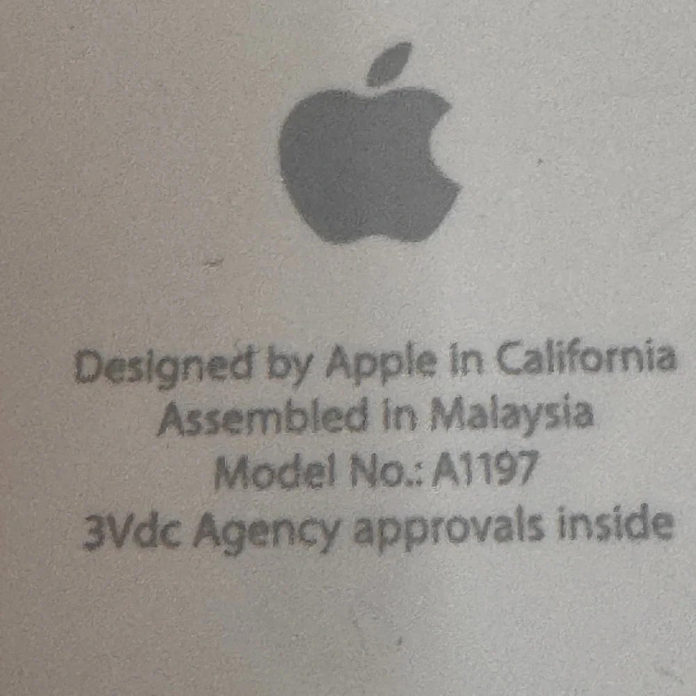 Apple Wireless Mouse A1197 Mighty Mouse‎ White